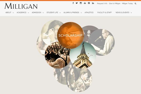 milligan.edu site used Milligantheme