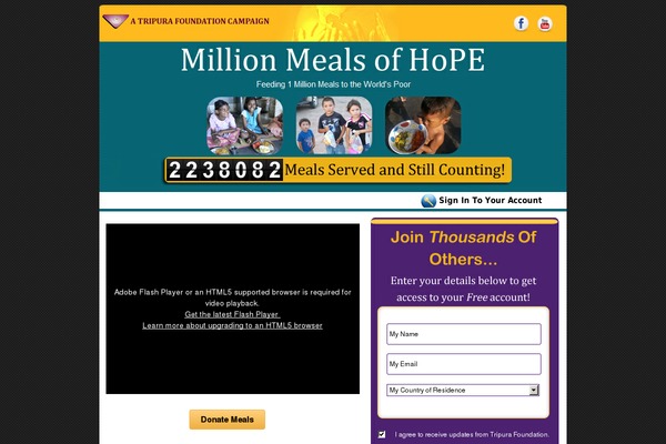 millionmealsofhope.org site used Millionmeals