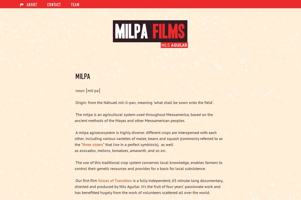 milpafilms.org site used Milpafilms