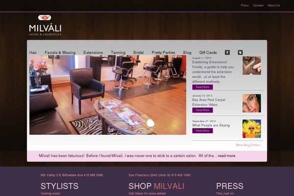 milvali.com site used Milvali-salon