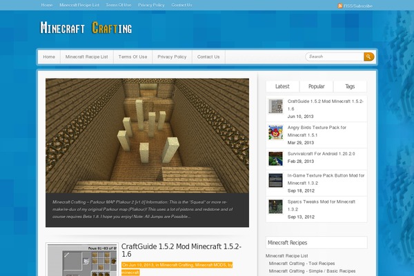 minecraft-crafting.org site used Simple-pixel