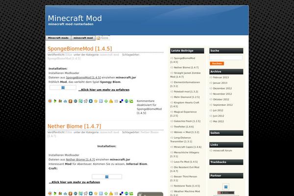 minecraft-mod.net site used Minecraft