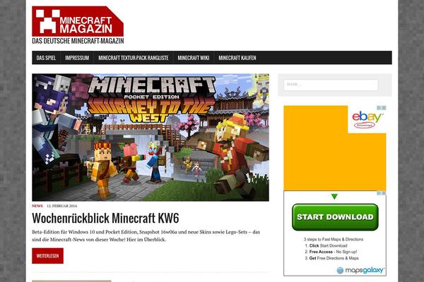 minecraft-spielen.com site used Minecraft