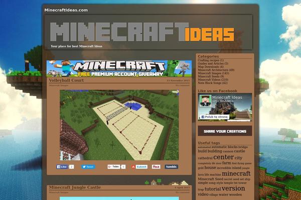 Minecraft theme site design template sample