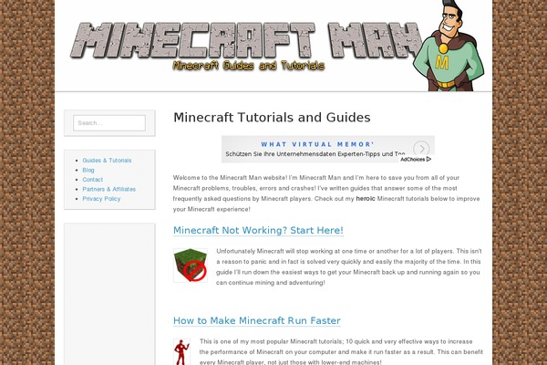 minecraftman.com site used Magazine Basic