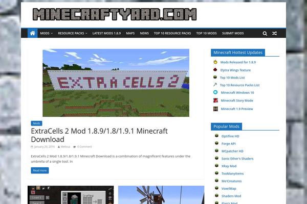 minecraftyard.com site used Colormag2