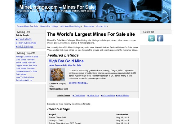 minelistings.com site used Minelistings-2020
