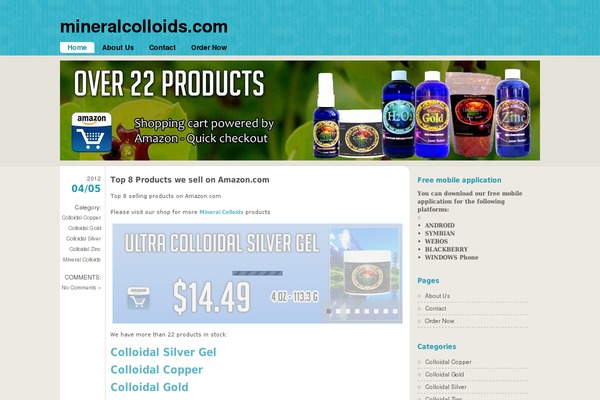 mineralcolloids.com site used FloatingLight