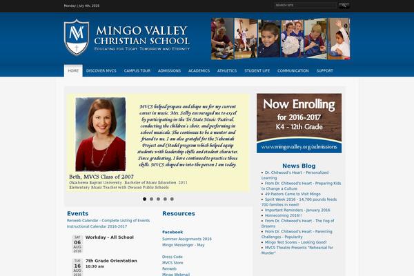 mingovalley.org site used Wpuniversity