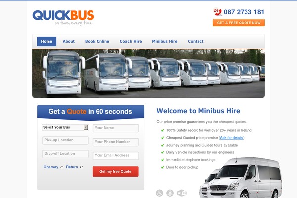 minibushiredublin.ie site used Quickbus