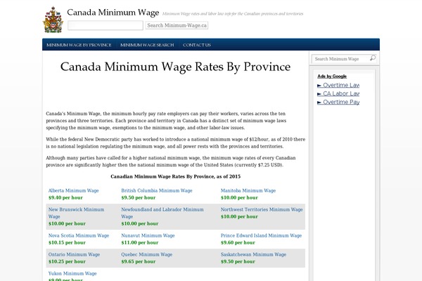 minimum-wage.ca site used WhiteHouse