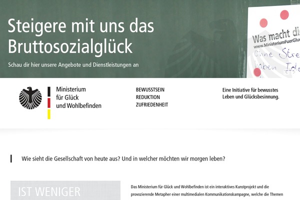 ministeriumfuerglueck.de site used Glueck