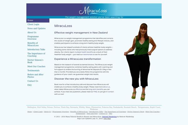 miraculoss.co.nz site used Miraculoss