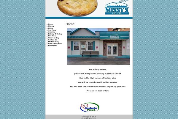 missyspieshop.com site used Pie