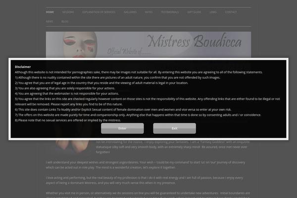 mistressboudicca.co.uk site used Twentytwelvechild