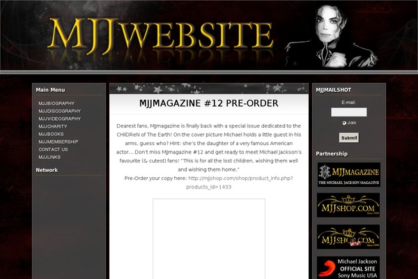 mjjwebsite.com site used Michaeljackson