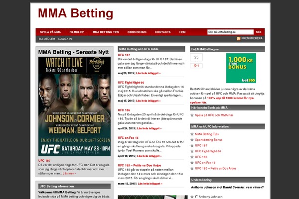 mmabetting.se site used Mmabetting