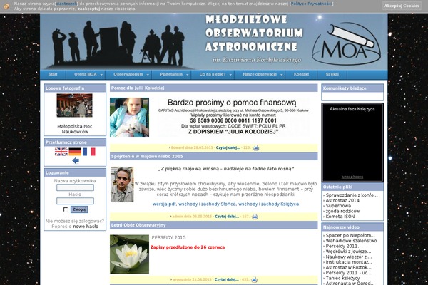 moa.edu.pl site used Obserwatorium