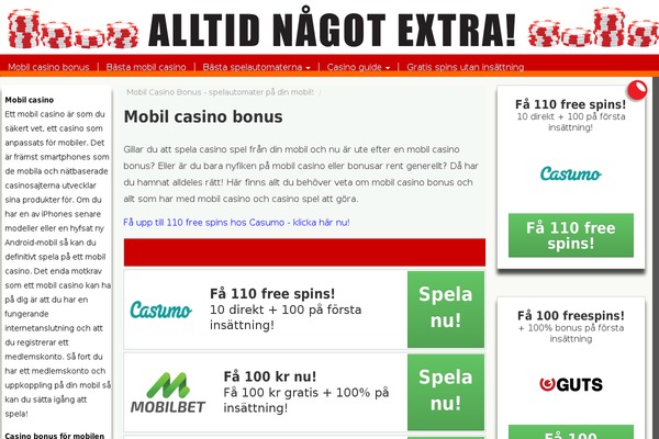 mobil-casino-bonus.se site used Beast_theme