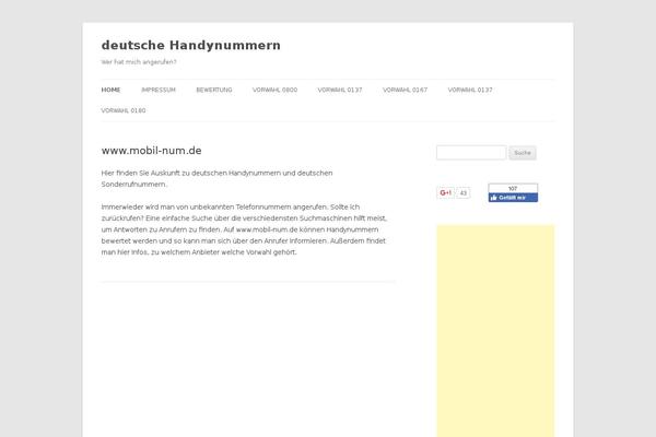 Twenty Twelve theme site design template sample