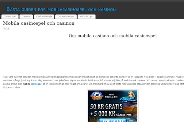 mobilacasinospel.se site used Pagebuilderly