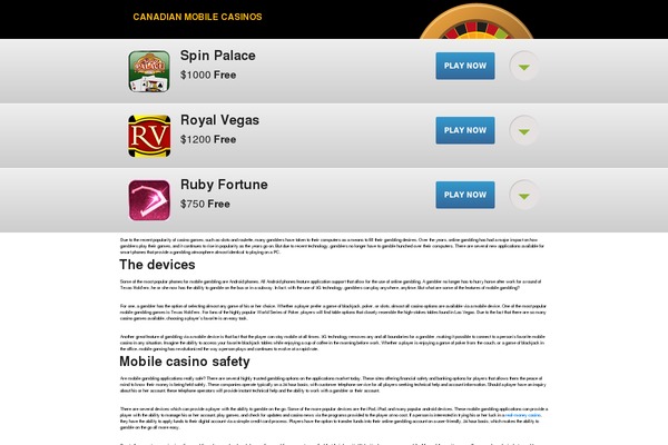 mobile-casinos.ca site used Mobile-casino