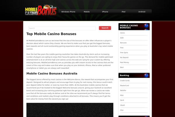 mobilecasinobonus.com.au site used Pokertheme