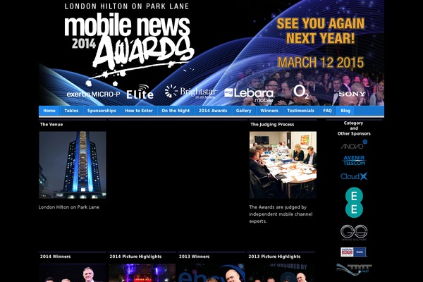 MobileNewsAwards theme websites examples