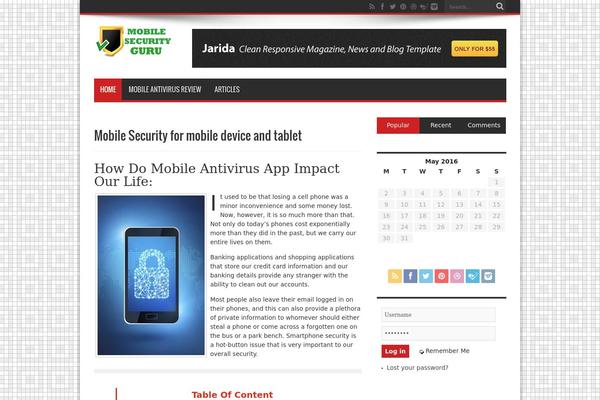 Jarida theme site design template sample