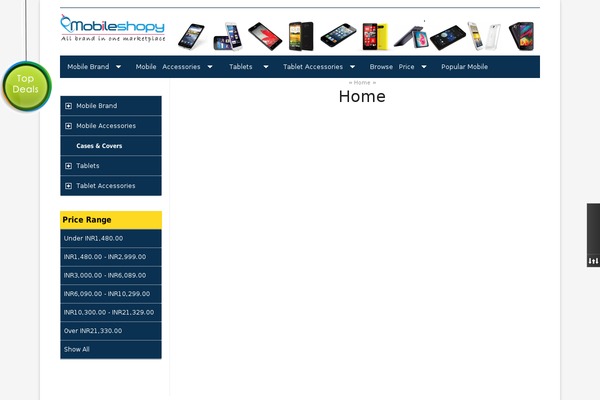 mobileshopy.com site used Indiashopy
