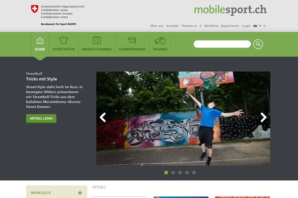 mobilesport.ch site used Mobilesport