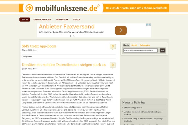 mobilfunkszene.de site used Mobilfunkszene