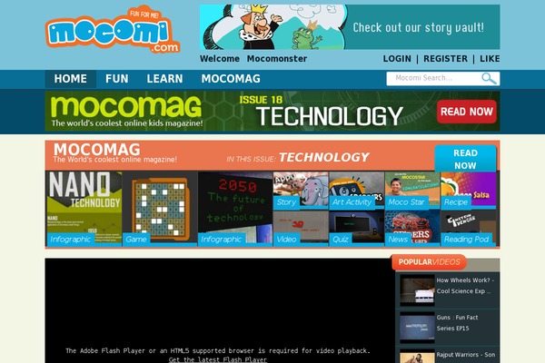 mocomi.com site used Mocomi-theme