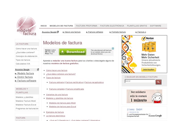 modelofactura.net site used Modelocurriculum