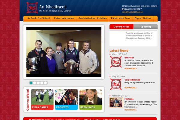 modelschool.ie site used Modhscoil
