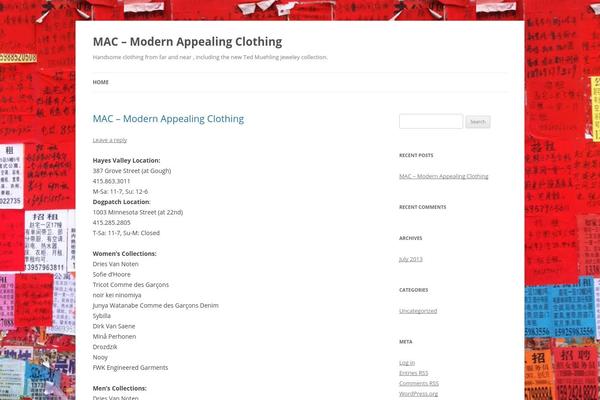 Twenty Twelve theme site design template sample