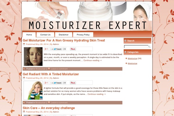 Moisturizer_Expert theme websites examples