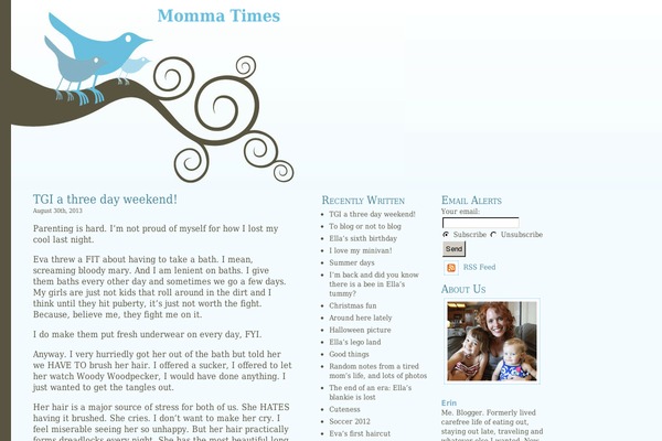 mommatimes.com site used Bluebird-10
