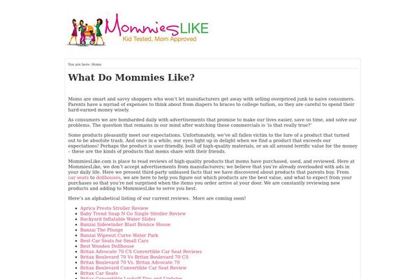 mommieslike.com site used Education 1.0