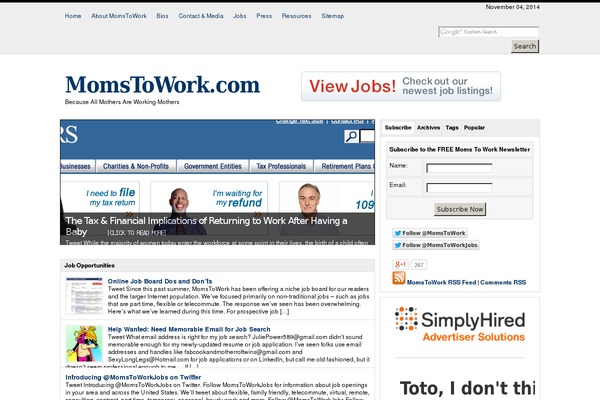 momstowork.com site used Wp Clear Basic