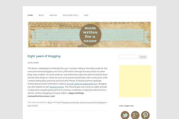 Twenty Twelve theme site design template sample