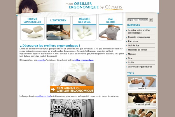 mon-oreiller-ergonomique.com site used Oreillers-ergonomiques