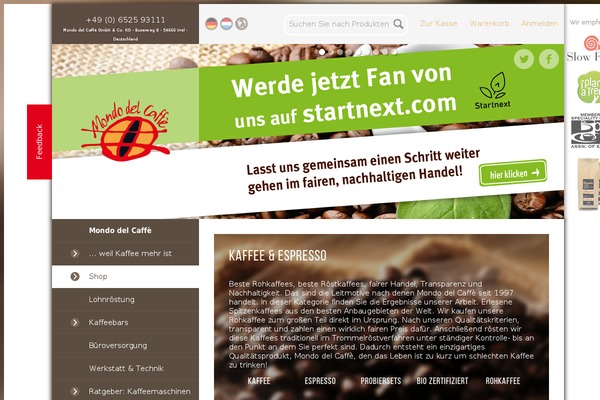 mondodelcaffe.de site used Mondo
