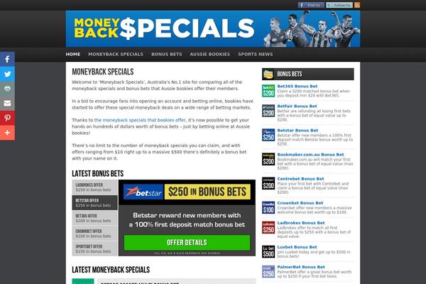 moneybackspecials.com.au site used Freebet