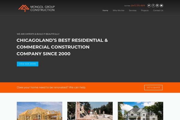 Construction theme site design template sample