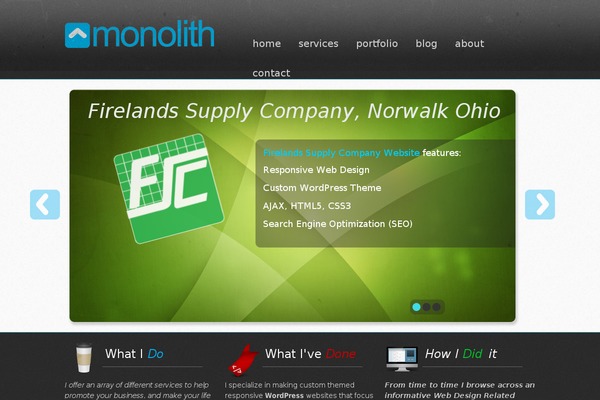 Monolith theme site design template sample