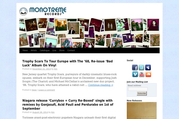 monotremerecords.com site used Ion