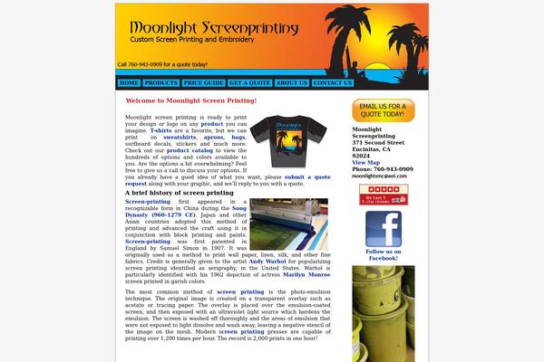 moonlightscreenprinting.com site used Palm-sunset