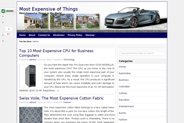 mostexpensiveofthings.com site used Neatwptheme