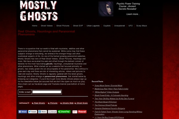 mostlyghosts.com site used Mostlyghosts2012